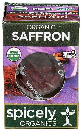 Spicely Organic Saffron 0.20 grams ecoBox Certified Gluten Free