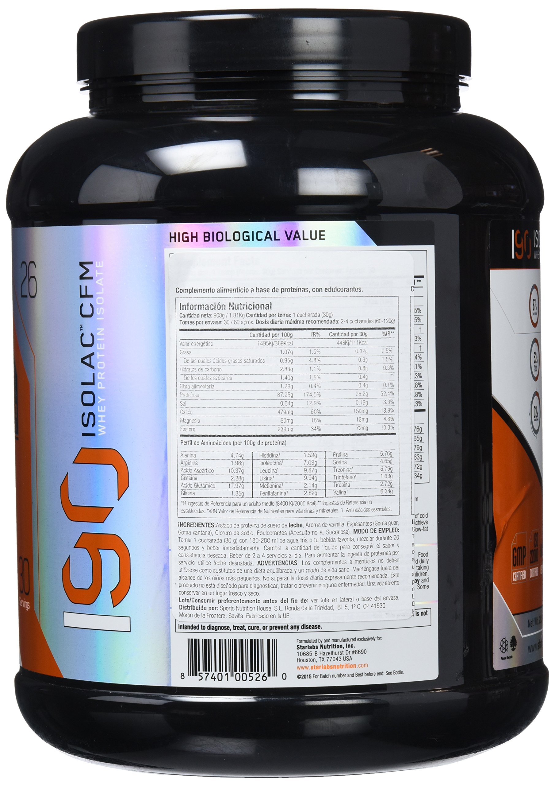 Starlabs Nutrition I90 Isolac CFM Vainilla Milkshake - 908 gr