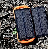 Vista 6 de ToughTested Dual 10,000 mAh Solar Power Portable Charger Battery Pack Power Bank IP65 Waterproof and 18 LED Flashlight