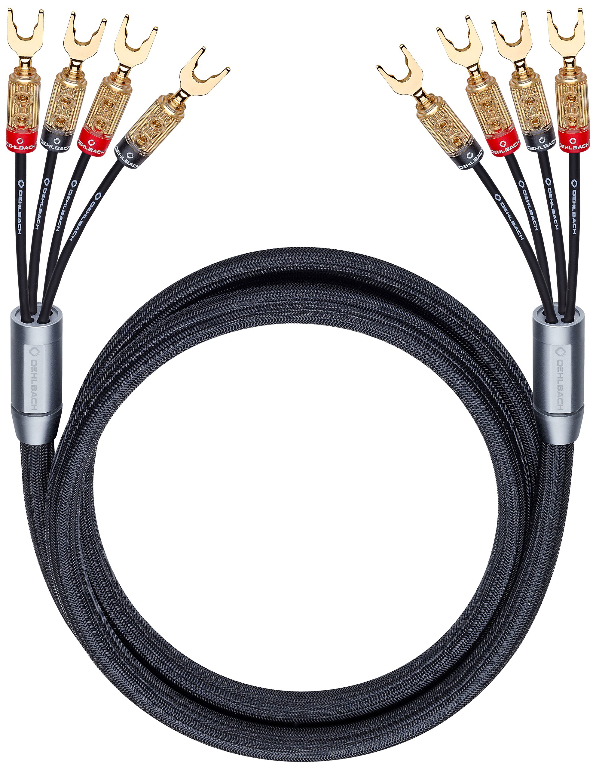 Oehlbach 14321 XXL FusionFour Câble pour Haut-Parleur à câblage Double avec Fourchette 2 x 2,5 m