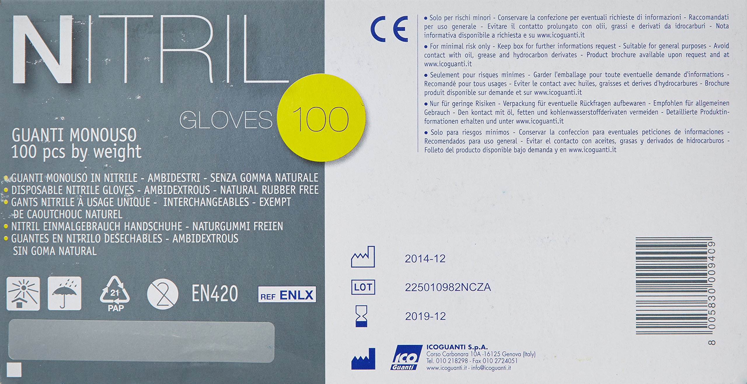 Guanti Ico Nitrile 100 Medi