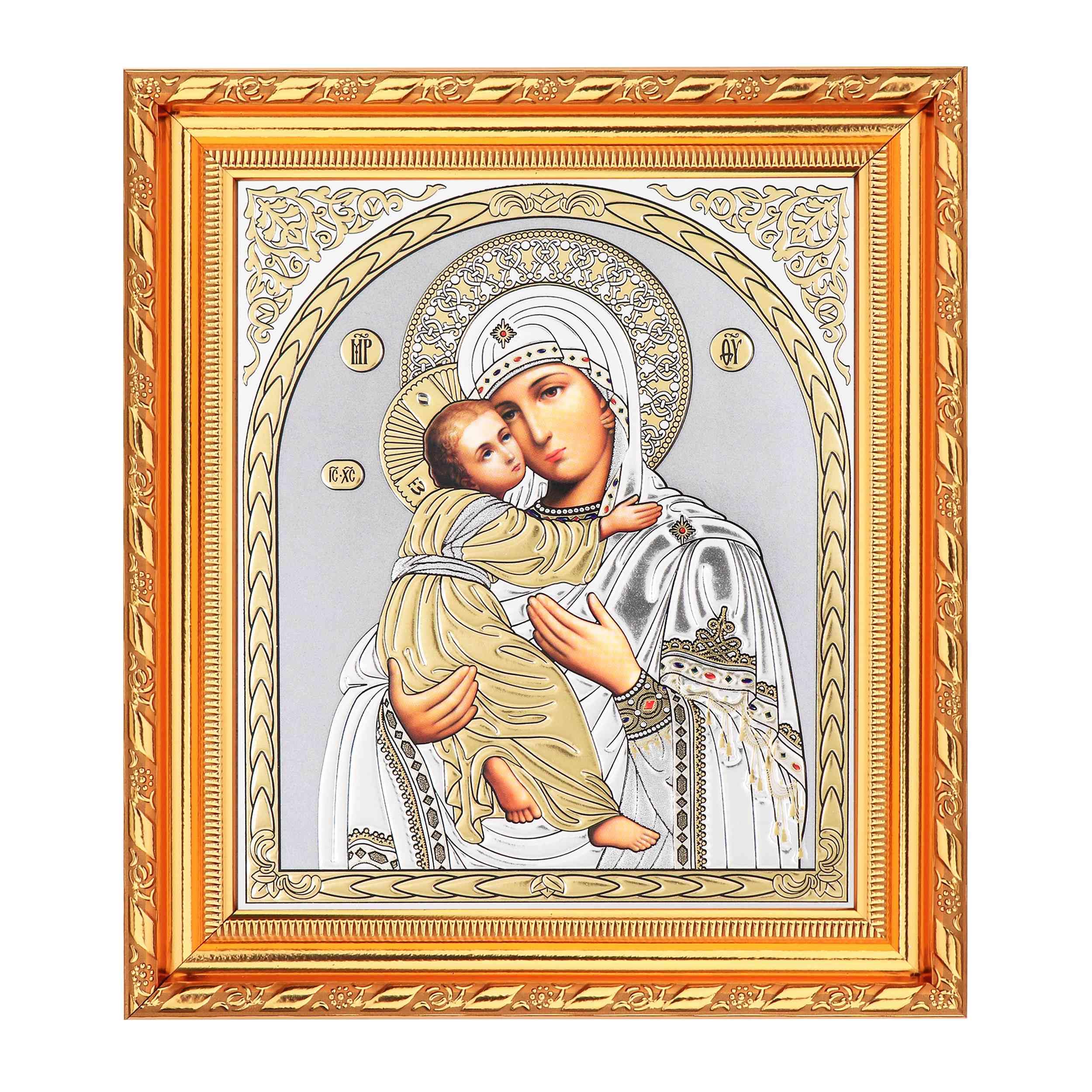 NKlaus - Mother of God of Vladimir - Icon in Frame with Glass 21 x 18 cm - Iconography 16566, GM by Vladimir
