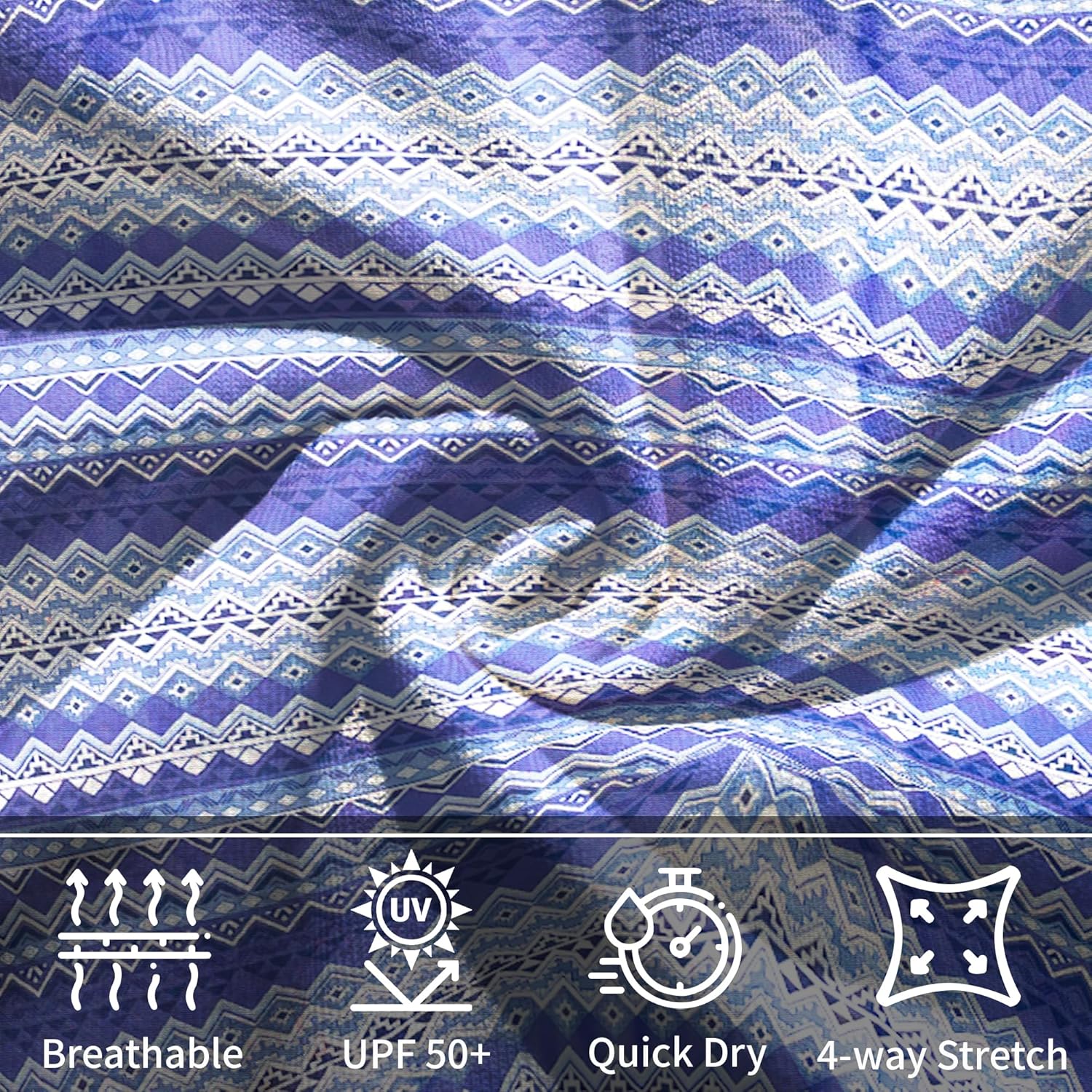 Davena Plus Size Rash Guard for Women 2 Piece Big Size Swimsuits Short Sleeve Bathing Suit with Bottom UV UPF 50+(Balck,Blue Geometry,4X) - Image 6