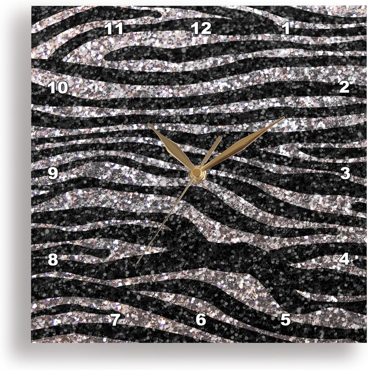 3D Rose DPP_113176_1 k Zebra Print Faux Bling Photo Not Actual Glitter, 10" x 10"