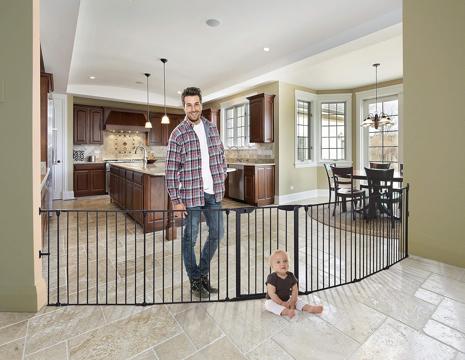 Dreambaby Mayfair Converta 3 in 1 Play-Pen 6 Panel Gate - Versatile Baby Playpen and Toddler Play Yard, Foldable Design, Secure Baby Fence Play Area, Ideal Playpen for Babies and Toddlers - Black