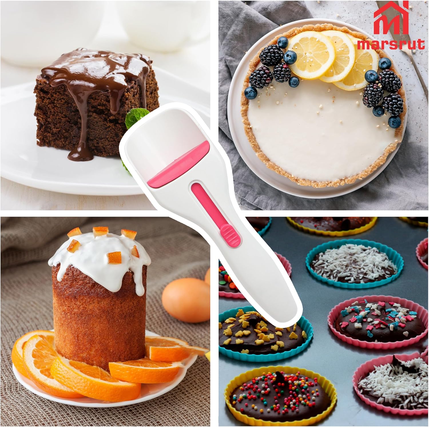 Cupcake Scoop, Batter Dispenser for Baking, Filler Spoon Tool Gadgets for Muffin, Cookie Dough, Pancakes & Cupcakes, Appliances/Supplies for Kitchen, Unique, Easy to Use, Dishwasher Safe & BPA Free