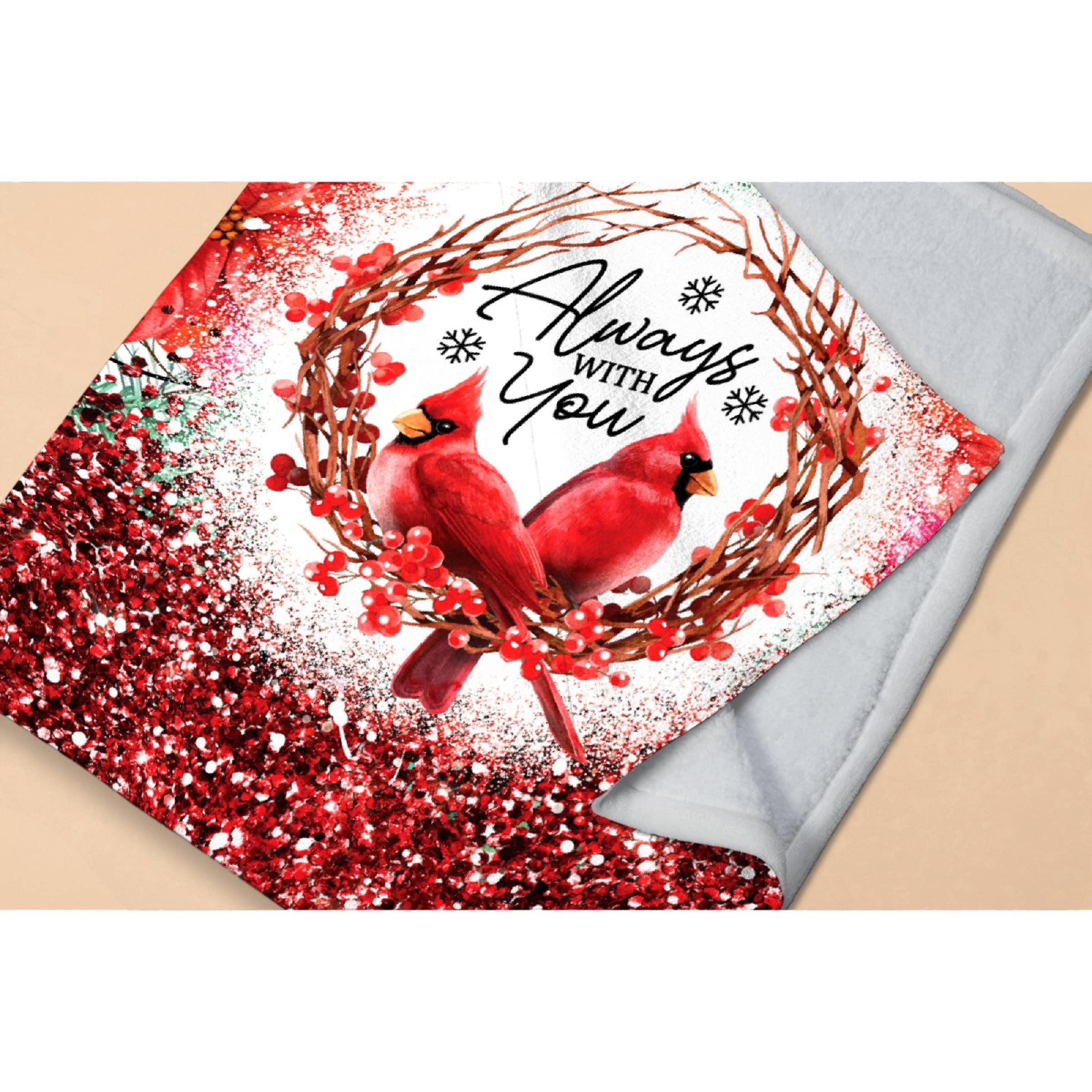 Avalokitesvara Red Cardinal Flannel Blanket Super Soft and Warm for Bed Couch Sofa 120x90 Inch King Blanket for Family