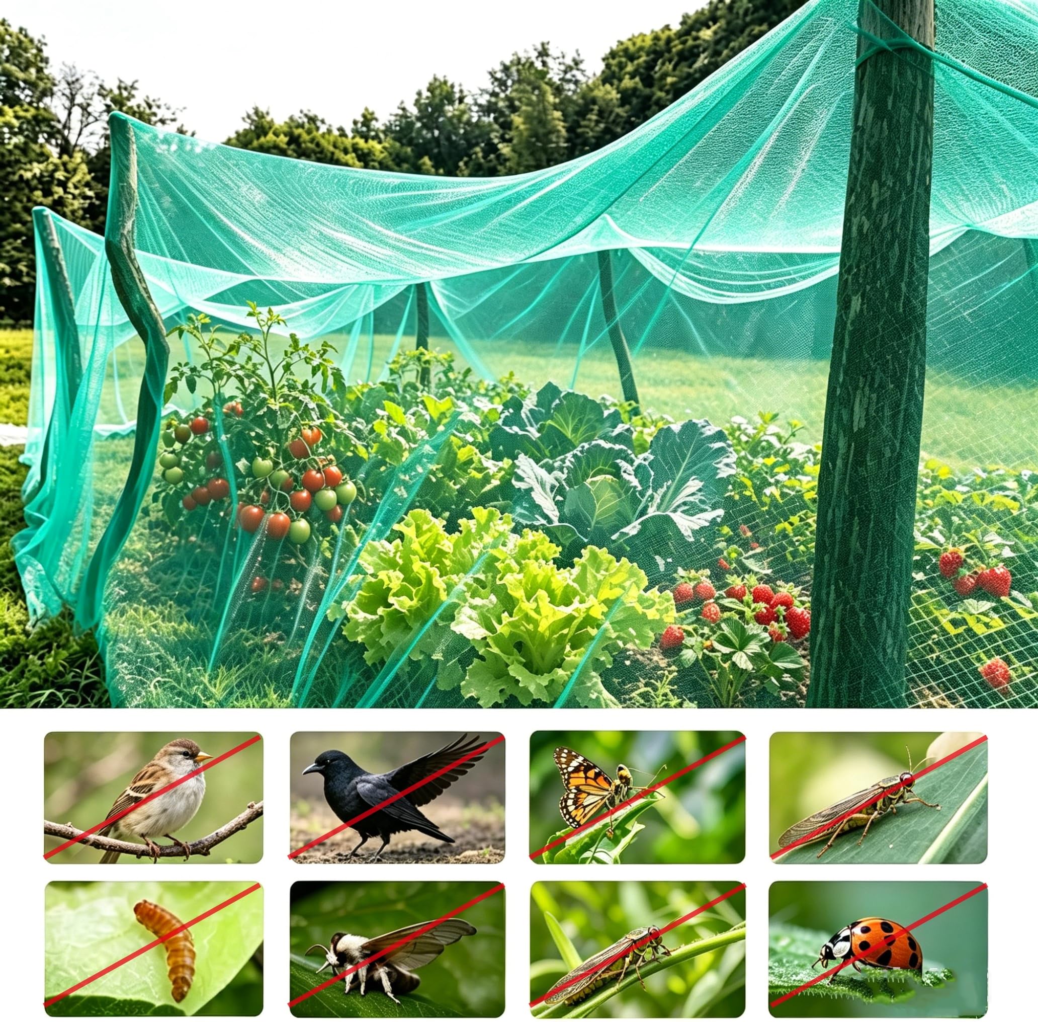 Generico Rete Di Protezione Anti Insetti Piccioni Rete Antigrandine | Maglia Fine Tessuto A Maglia Anti-Uccelli Ortaggi Piante Per Giardino Balcone Laghetto Alberi Da Frutto