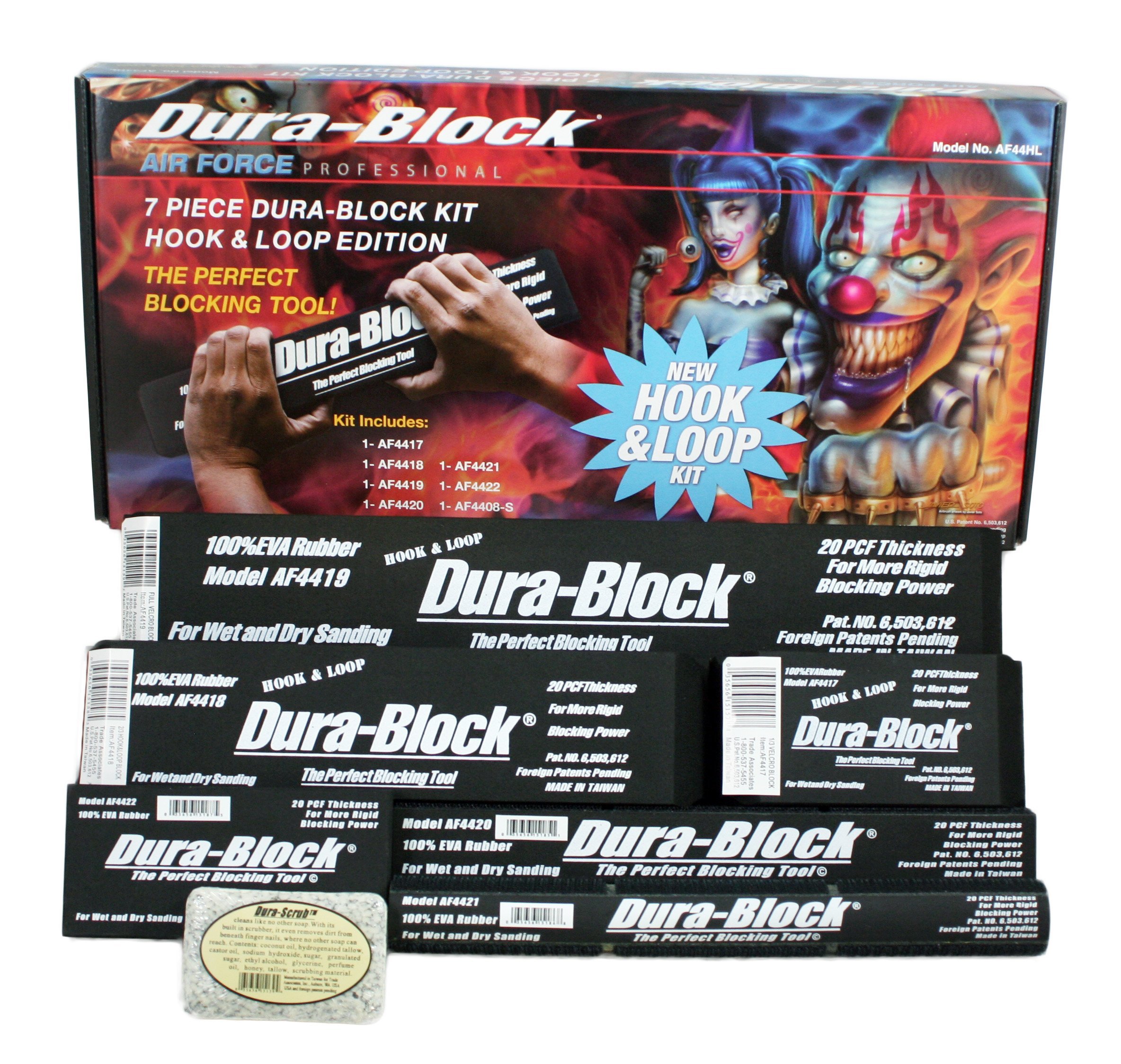 Trade Associates AF44HL 7-Piece Dura-Block Hook and Loop Sanding Blocks