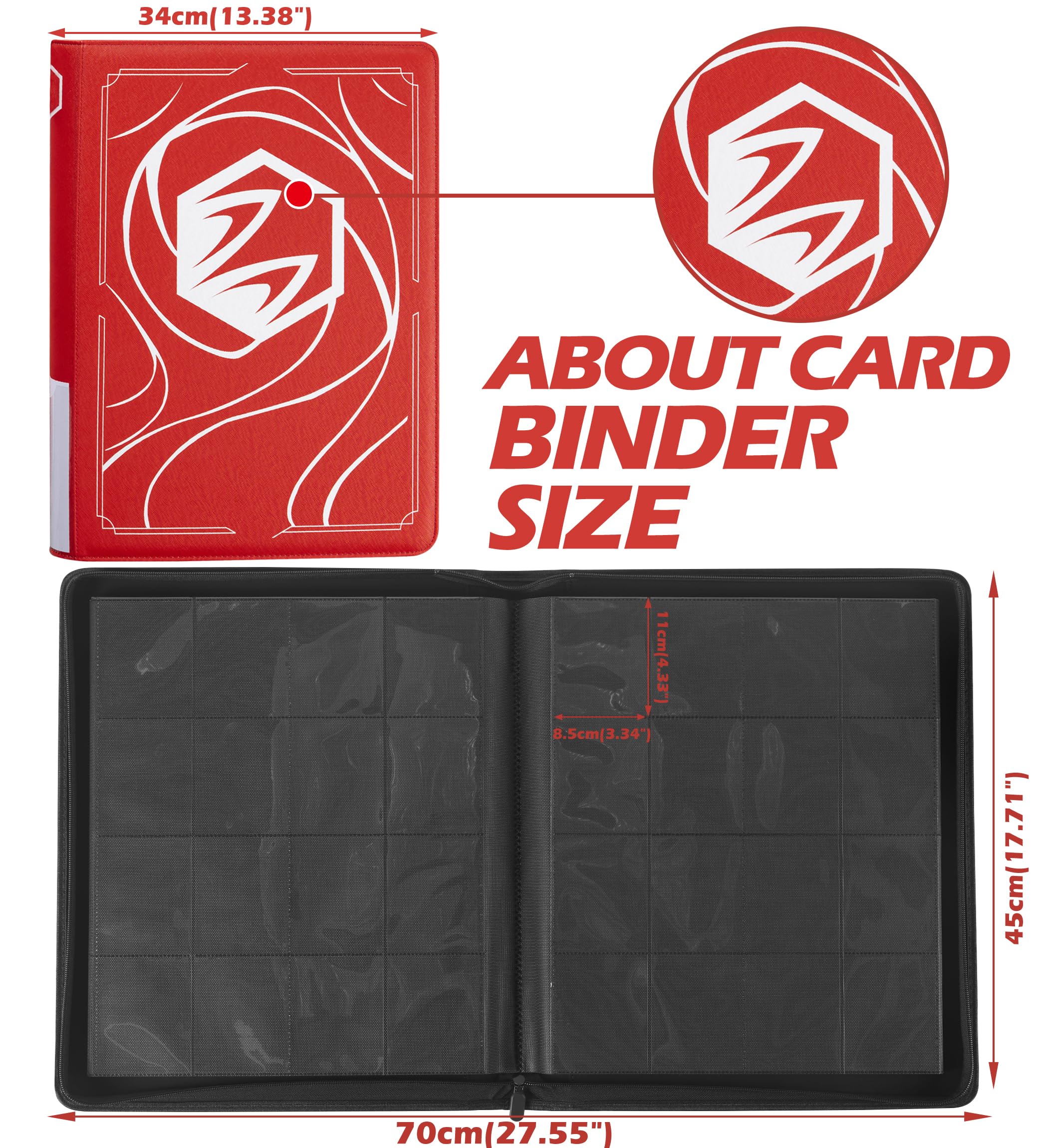 Binder for Lorcana Cards, Premium 16 Pocket Trading Card Album with Sleeves Compatible with 1024 Lorcana Cards, Tokens and Rules sheet