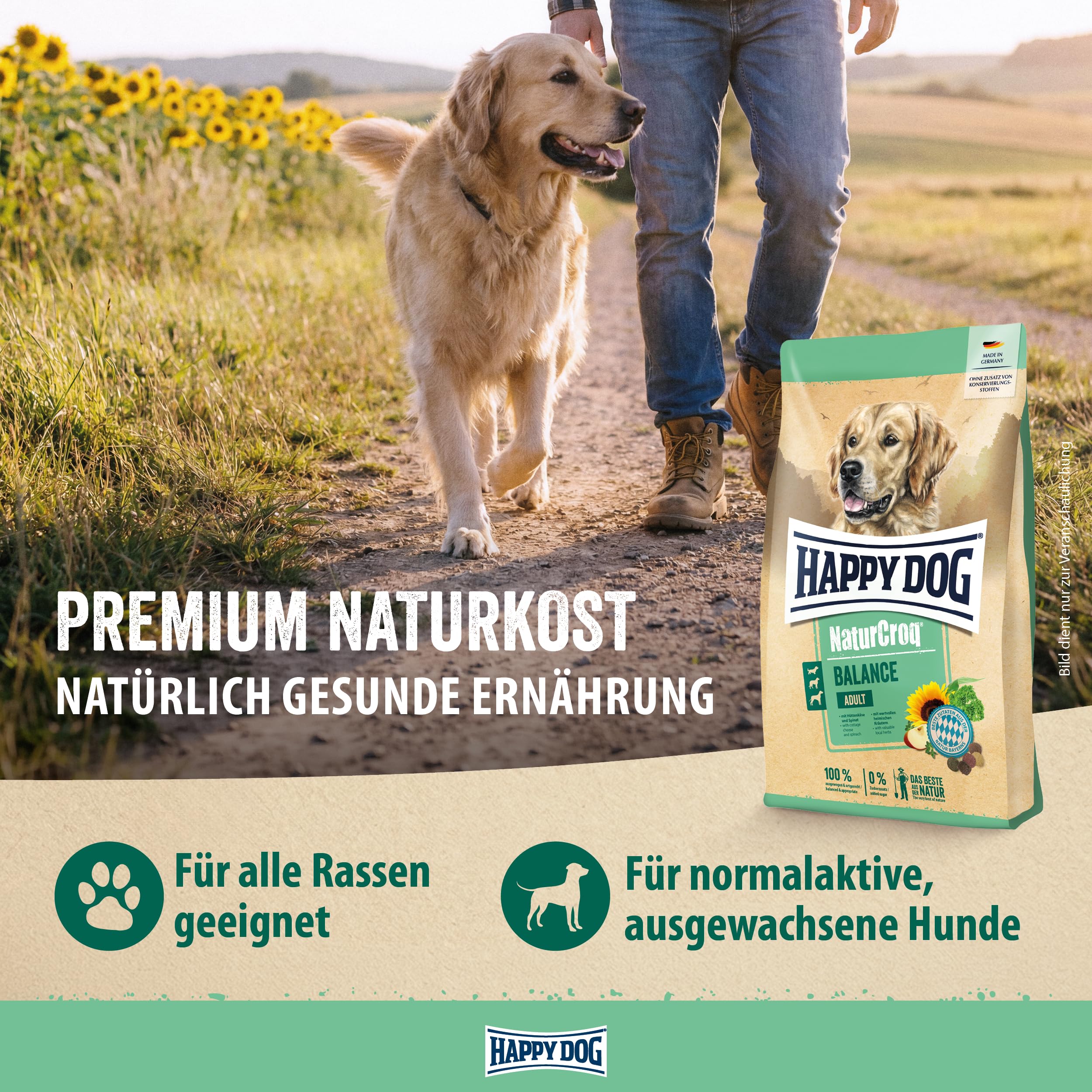 Happy Dog NaturCroq Balance Trockenfutter, 15 kg für Sensible Hunde