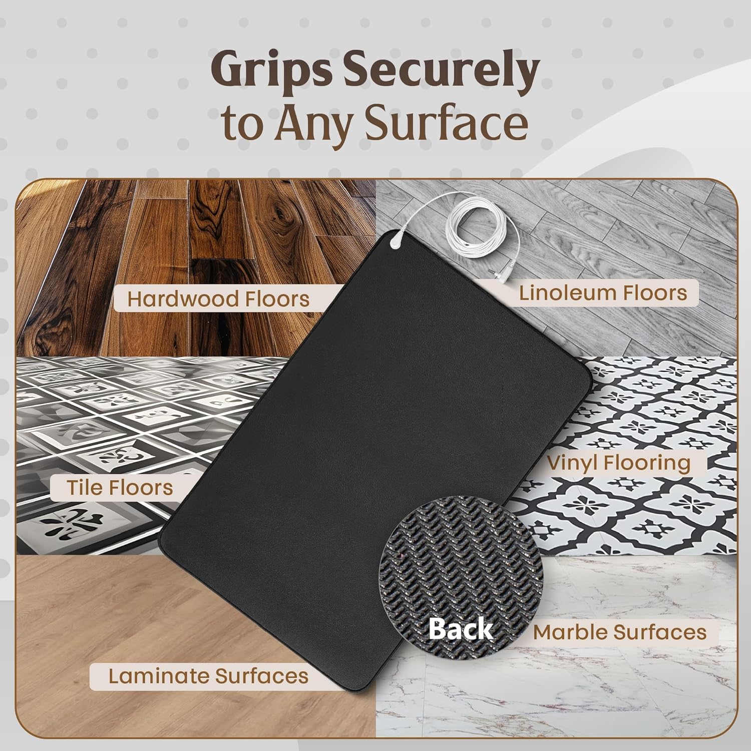 GroundFlow Grounding Mat for Feet - Conductive Carbon Indoor Ground Pad with Extra Long 15' Cord - Soft, Thick Earth Therapy Mats for Sleep, Energy, Muscle Tension, Relaxation, Wellness - 16 x 24 - Image 5