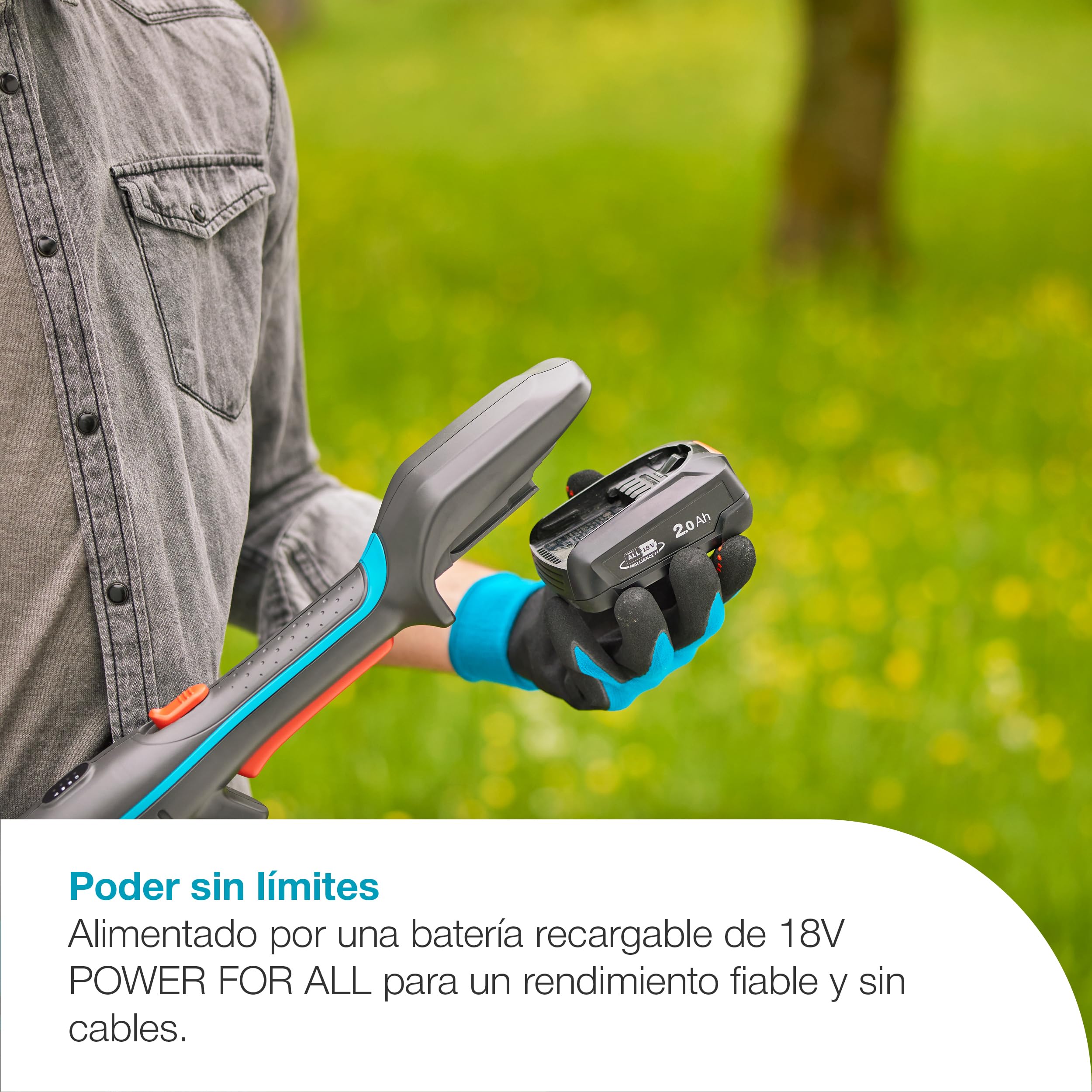 Gardena Corte telescópico de poda a batería HighCut 360/18V P4A Solo: hasta 5 m, Cabeza giratoria, Ergonómico, Pantalla LED, Sin Cable (14776-55)