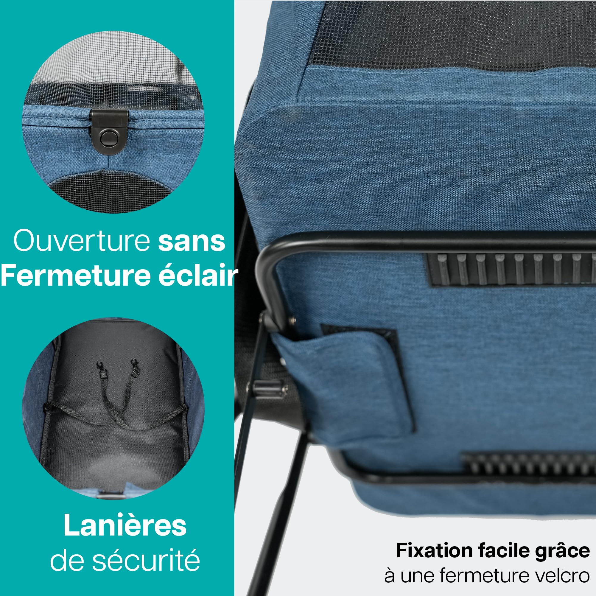 Poussette compacte 2 en 1 Innopet pour chiens et chats - Poussette pliable pour animaux avec sac de transport amovible - Buggy légère pour animaux de petite et moyenne taille jusqu'à 20 kg