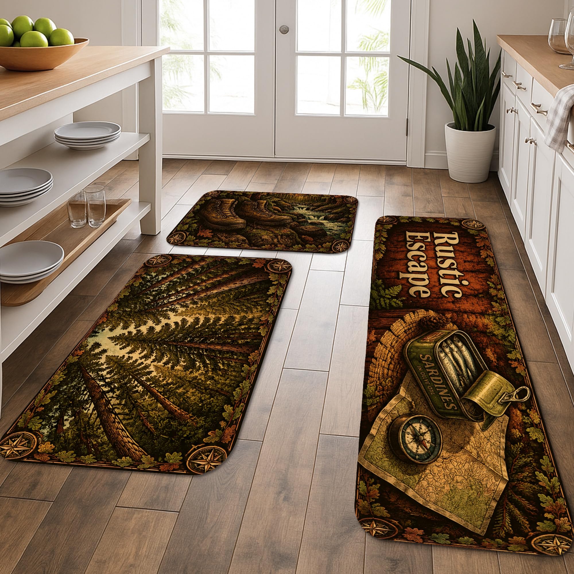 Tapis de cuisine forêt pour une décoration d'évier chaleureuse