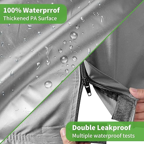 Vista 30 de 10L0L Funda resistente para carrito de golf 650D para 2/4/6 pasajeros EZGO, Club Car y Yamaha, protección exterior resistente a la intemperie Negro