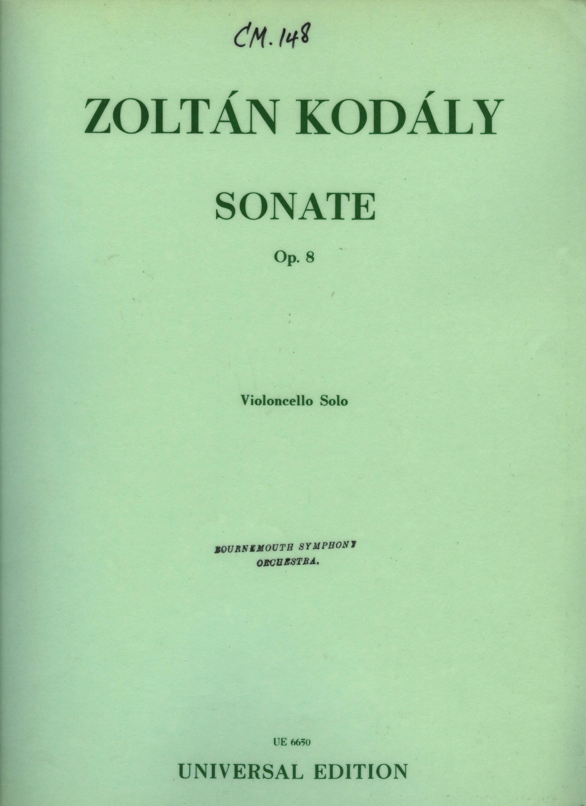 Kodaly Sonate Violoncelle Solo Op 8 Partition Classique Concours Recital