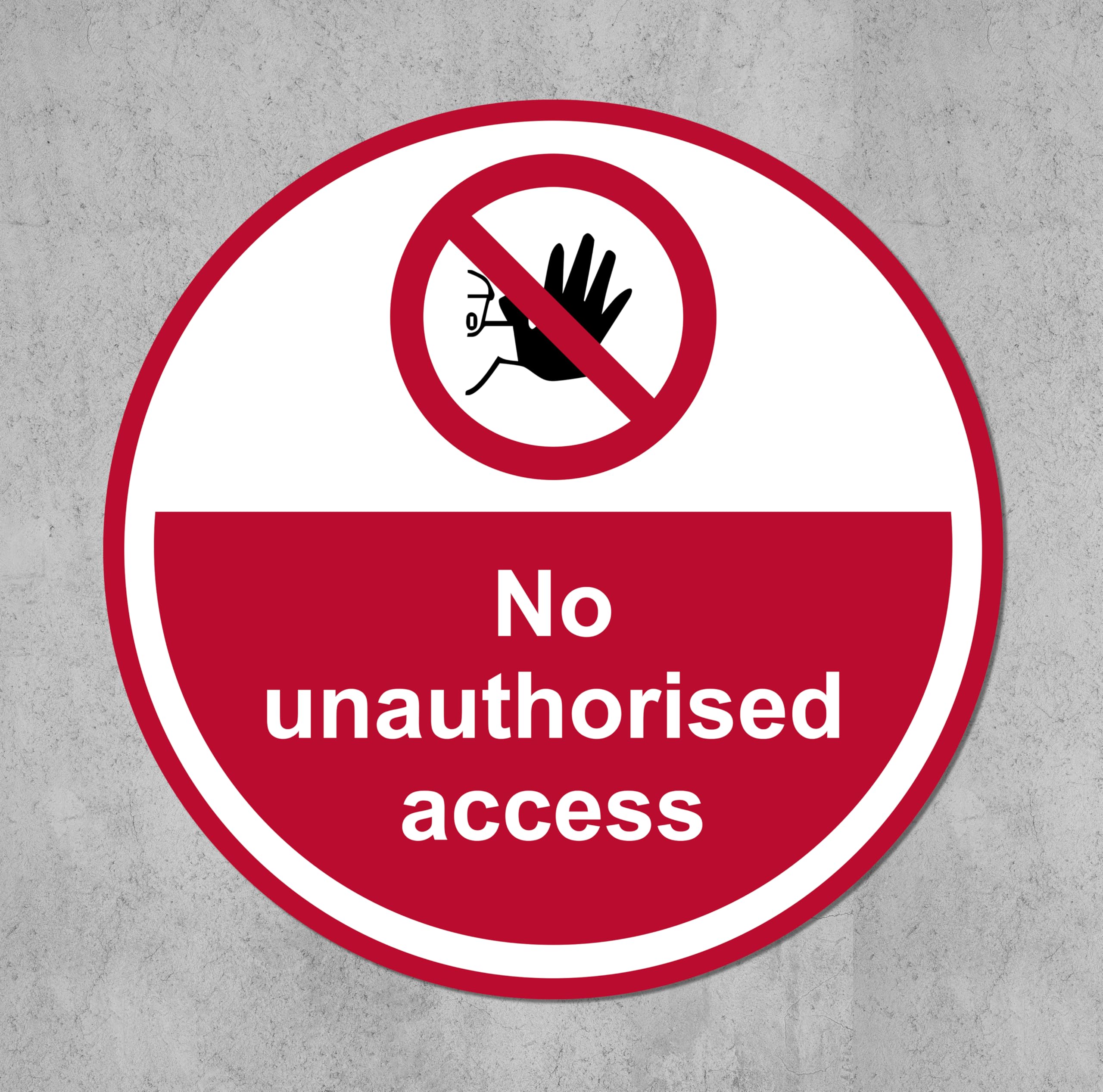 No unauthorised access floor sticker - Self adhesive floor graphic (600mm x 600mm)