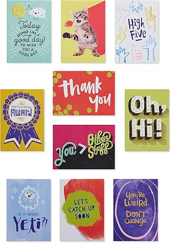 Miniatura 5 de American Greetings Mini tarjetas de notas para niños, Happy Vibes (40 unidades)