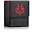 ZLCA Card Deck Box for MTG with 2 Dividers, Deck Storage Box Fits 100+ Single Sleeved, PU Leather TCG Case Holder for Magic Commander Yugioh(Black&Red,Leaf)
