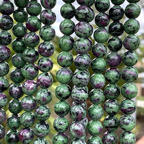 Miniatura 8 de ABCGEMS Zimbabwe Verdite Beads AKA South African Jade (una roca metamórfica verde compuesta principalmente de fucsita - mica moscovita) Redondo liso