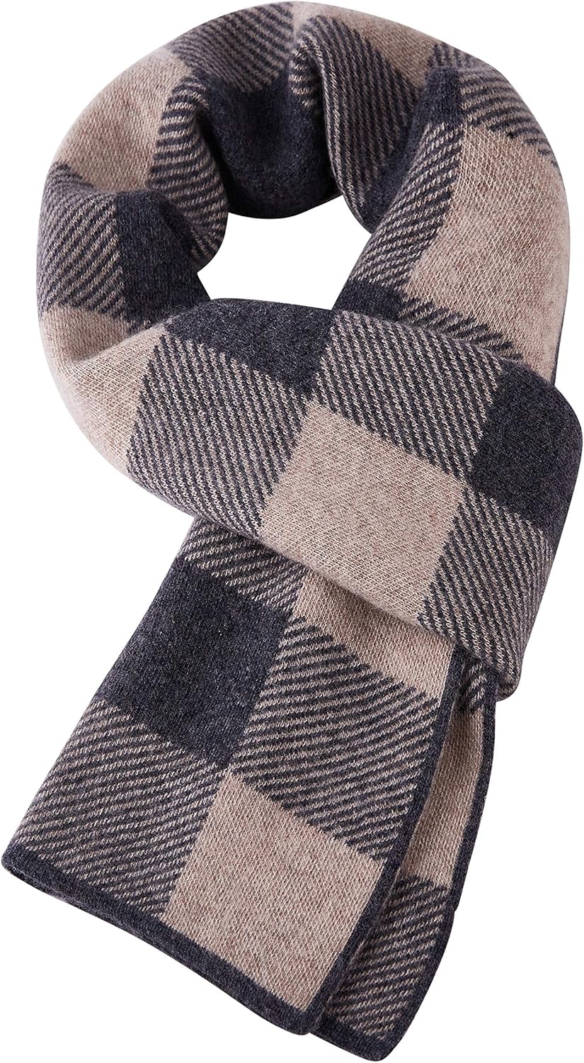 LA FERANI Heren kasjmier sjaal winter herfst dun 185x65 kasjmier sjaal casual stijl wollen sjaal wol effen kleur herensjaal, bordeauxrood, 185 cm x 65 cm