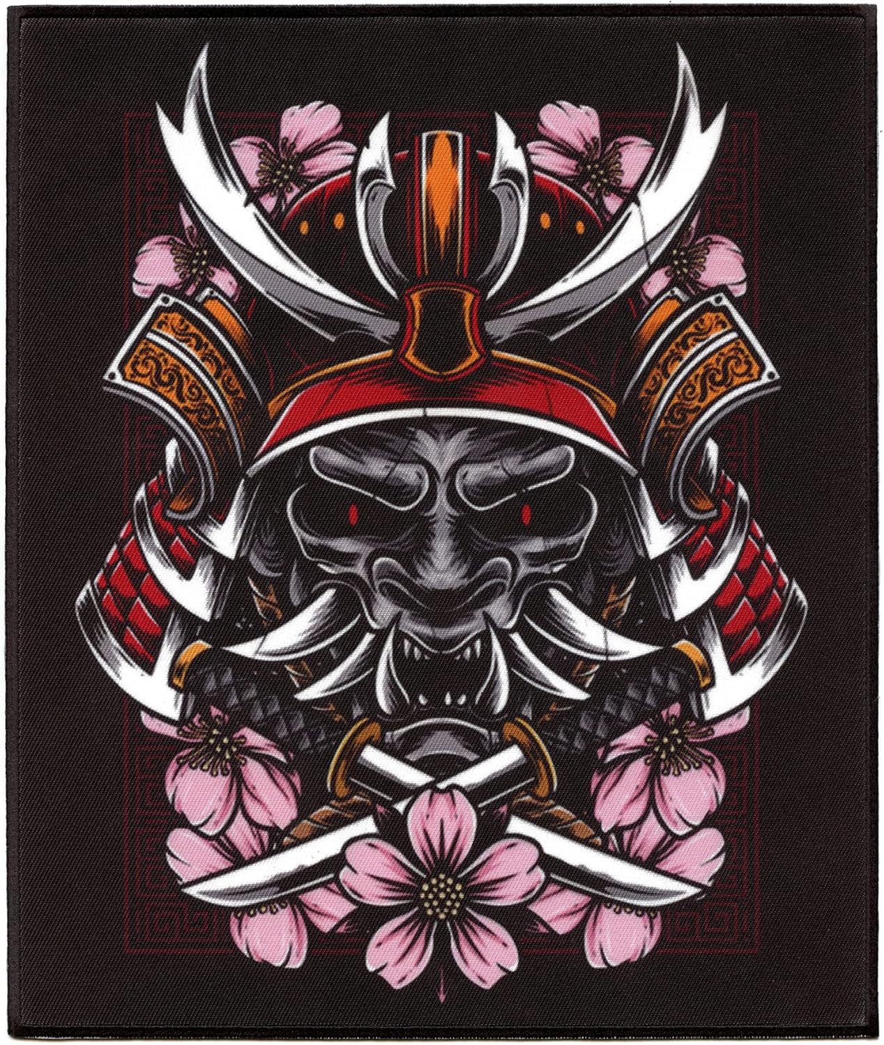 Cherry Blossom Demon Samurai Back Patch FotoPatch XL Embroidered Iron On