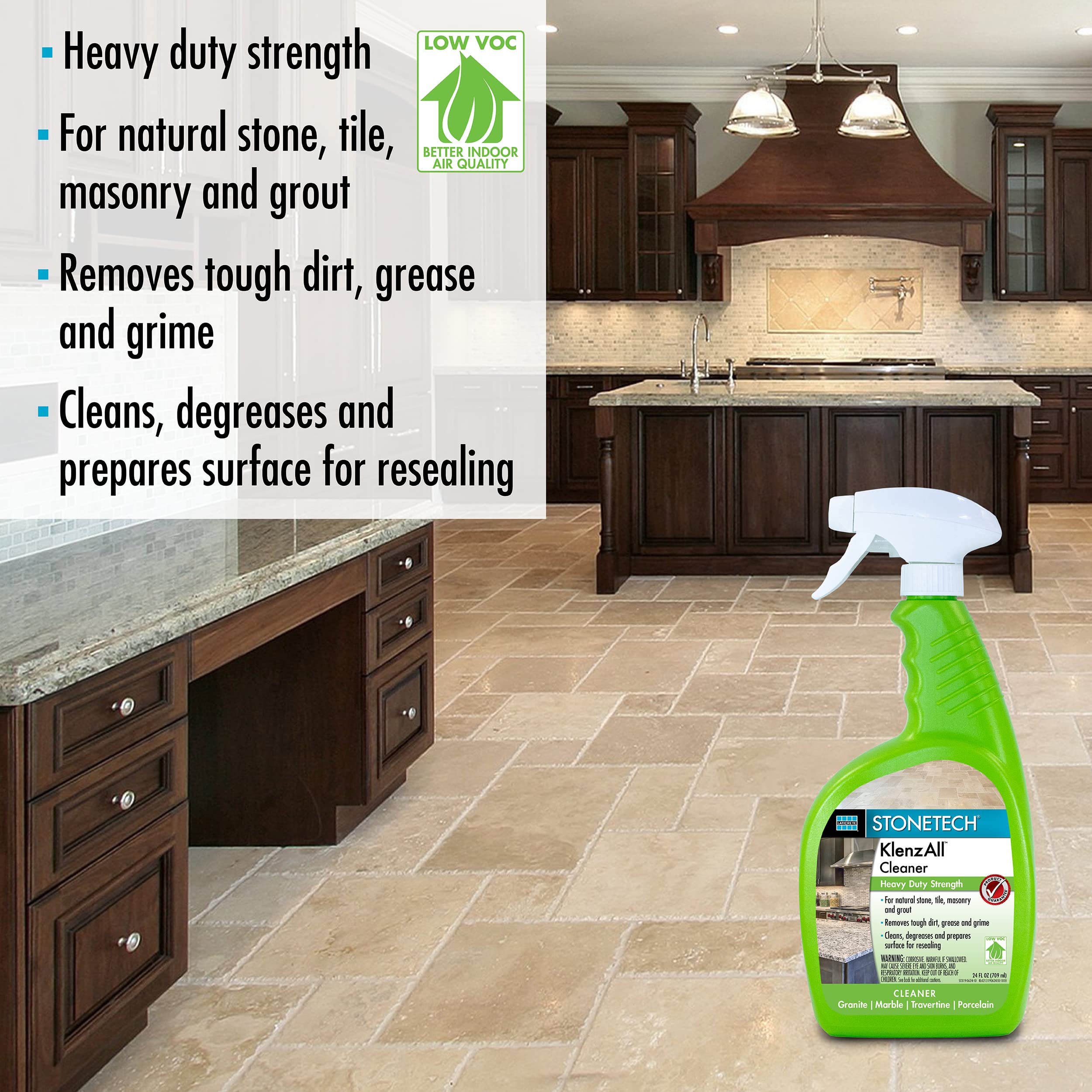 StoneTech Professional KlenzAll Heavy Duty Stone & Tile Cleaner, 24-Ounce Spray Bottle