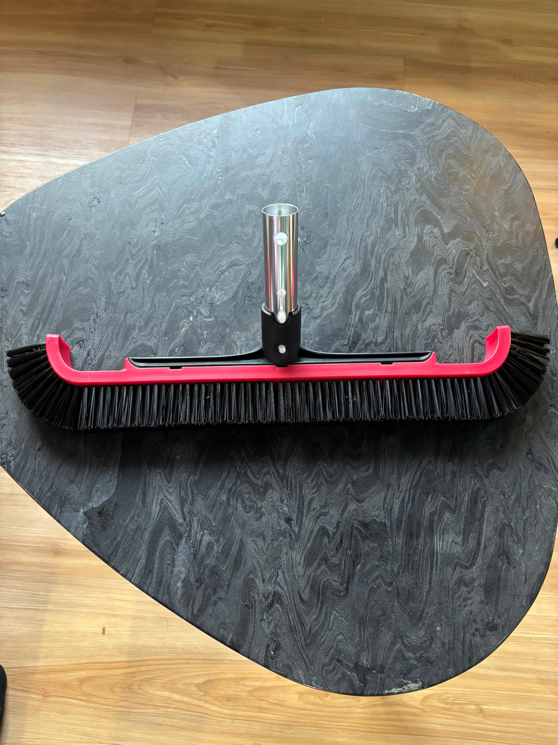 WATERTECH SYSTEMS 18 inches Algae Pool Brush Head Strong Handle Swimming Pool Cleaning Algae Brush with EZ Clips, These Heavy Duty Brushes Cleans Walls, Tiles & Floors Effortlessly & Strong Bristles
