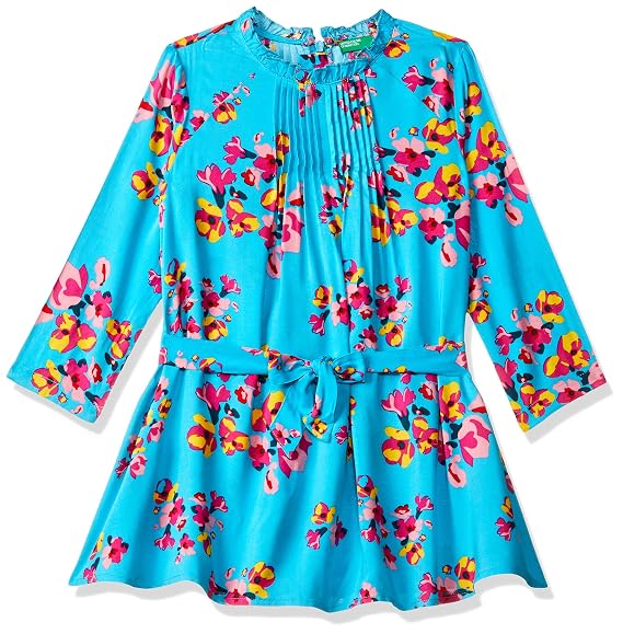 United Colors of Benetton Girls Rayon A-Line Knee-Length Dress
