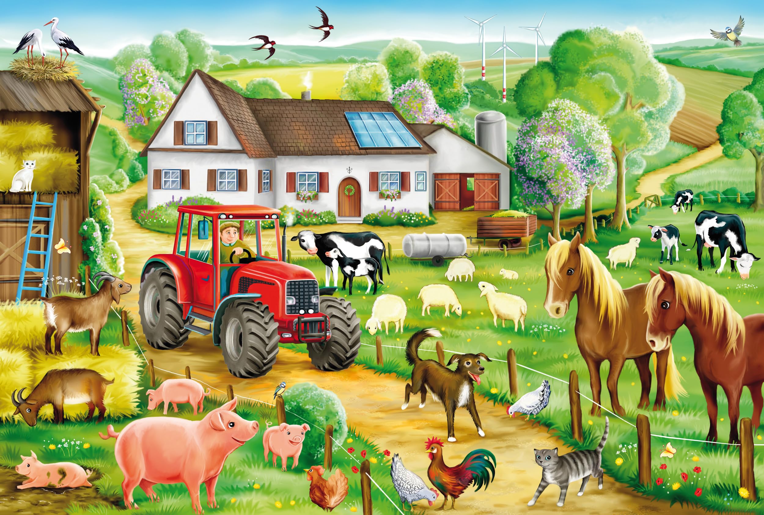 Schmidt- Allegra Fattoria Puzzle, 100 Pezzi, Multicolore, 56003