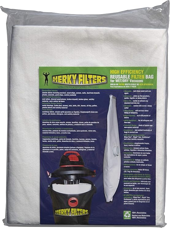 Medium Reusable Filter Bag for Wet/Dry Vacuums Tools
