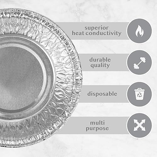 Miniatura 6 de Plasticpro Sartenes redondos de aluminio desechables de 4.5 pulgadas, aptos para congelador y horno, paquete de 50