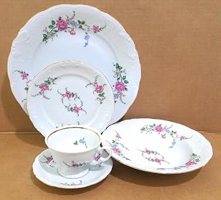 Bavaria Poland Rose Gold Trim RKT23 Bavarian Rose Set of 5