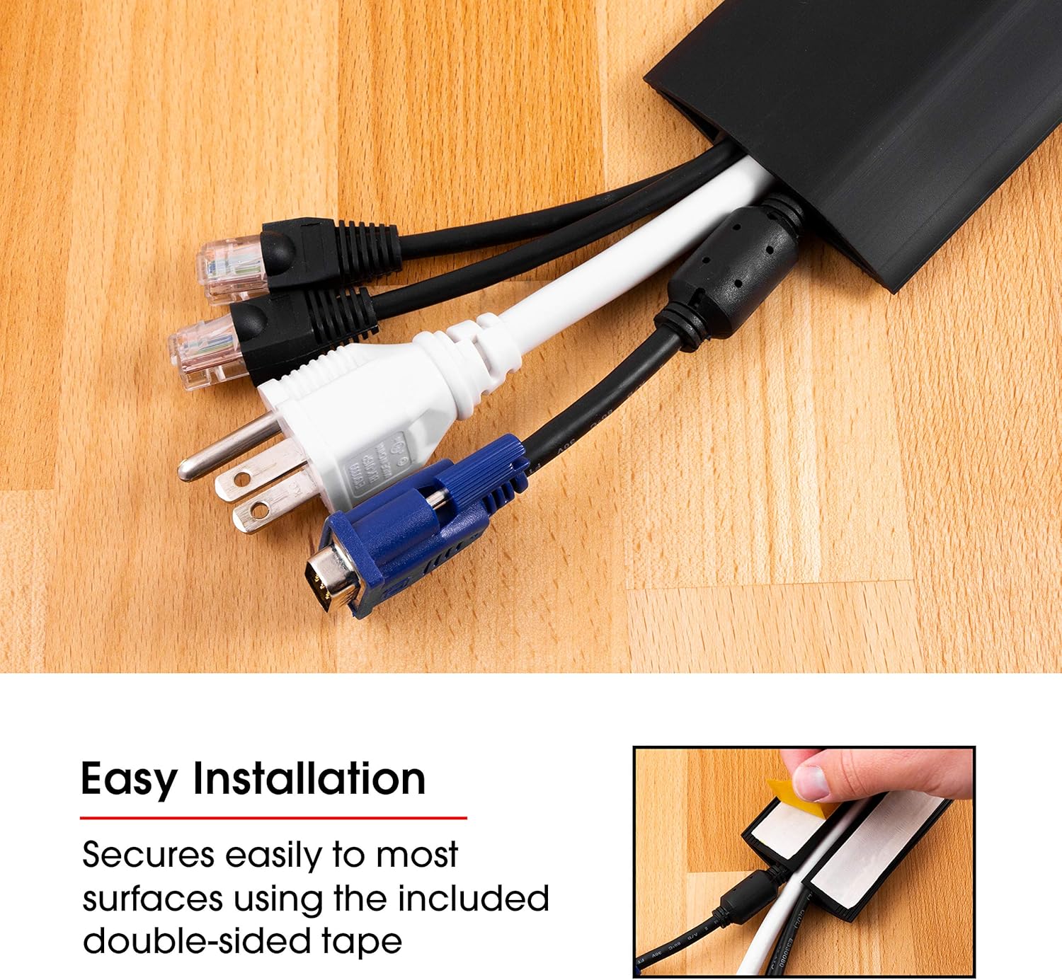 Uр Tо 60% оƒƒ Cordinate Floor Cord Cover, 6 Ft, Rubber Protector, Low Profile, Cable Saver, Black, 43003