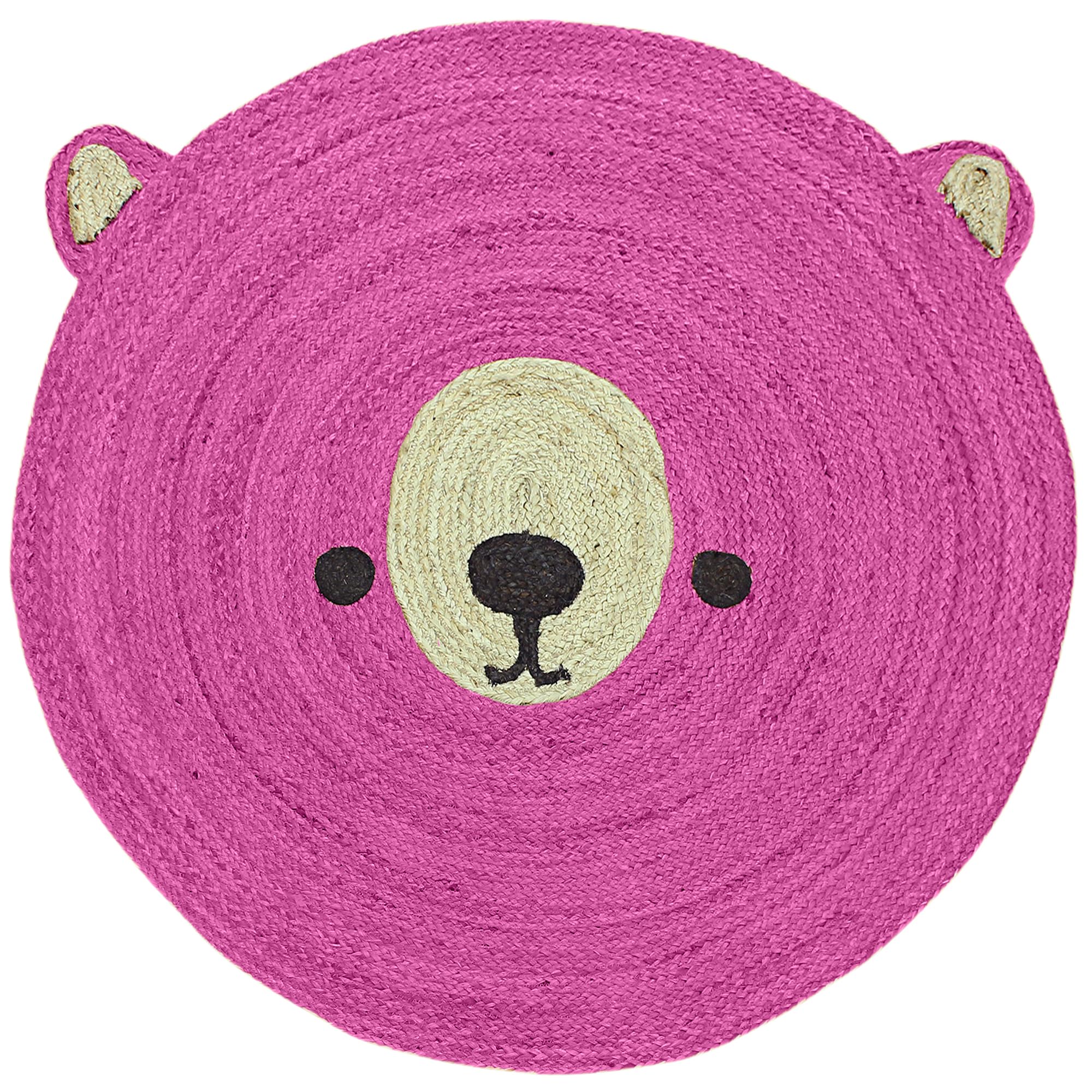 Tapis rond ours rose de 2,4 m habille votre salle à manger et terrasse d'été