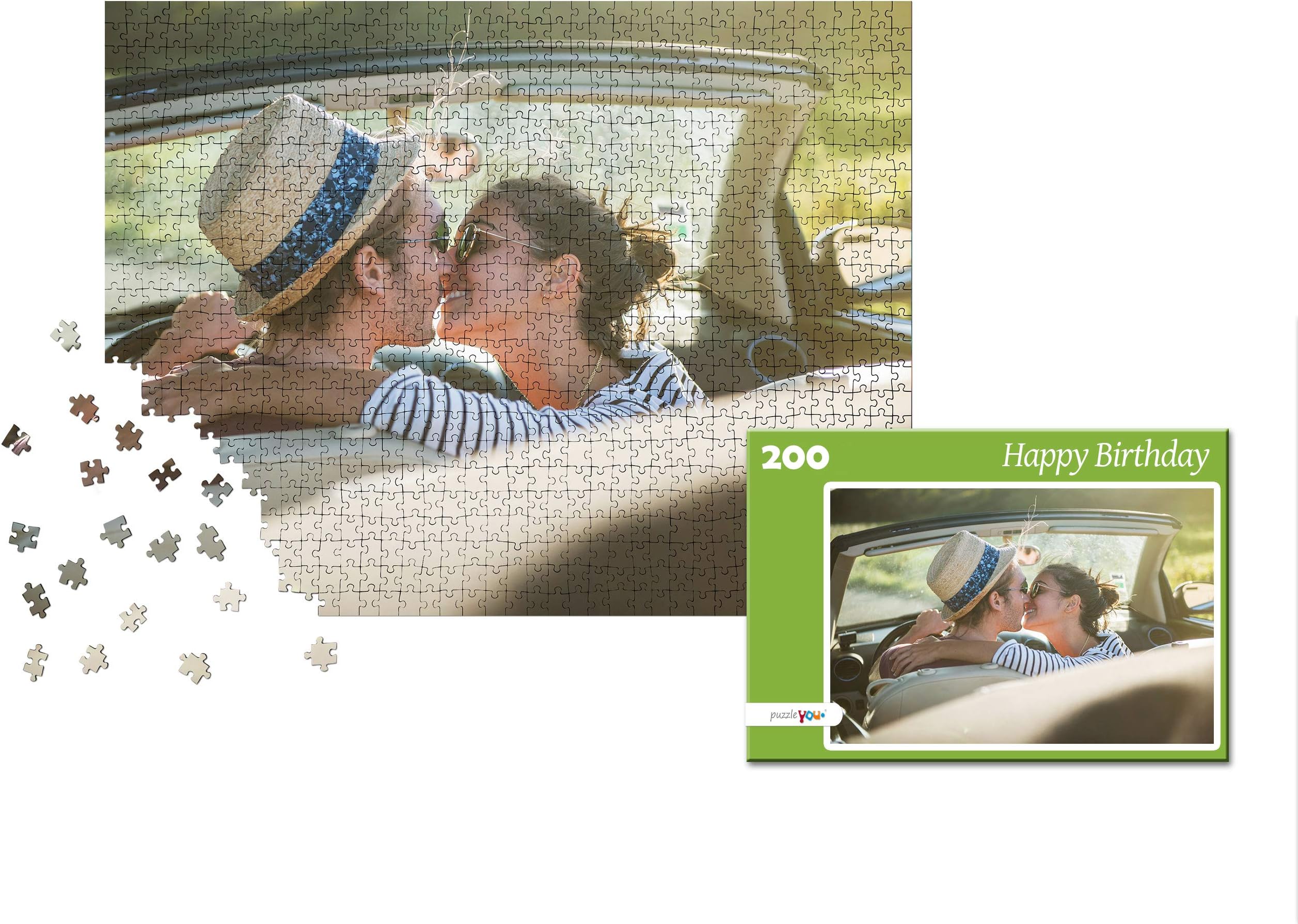 puzzleYOU Photo Puzzle with 200 Pieces: Custom Puzzle with Your Image and an Individual give-Away Puzzle Box (Green)