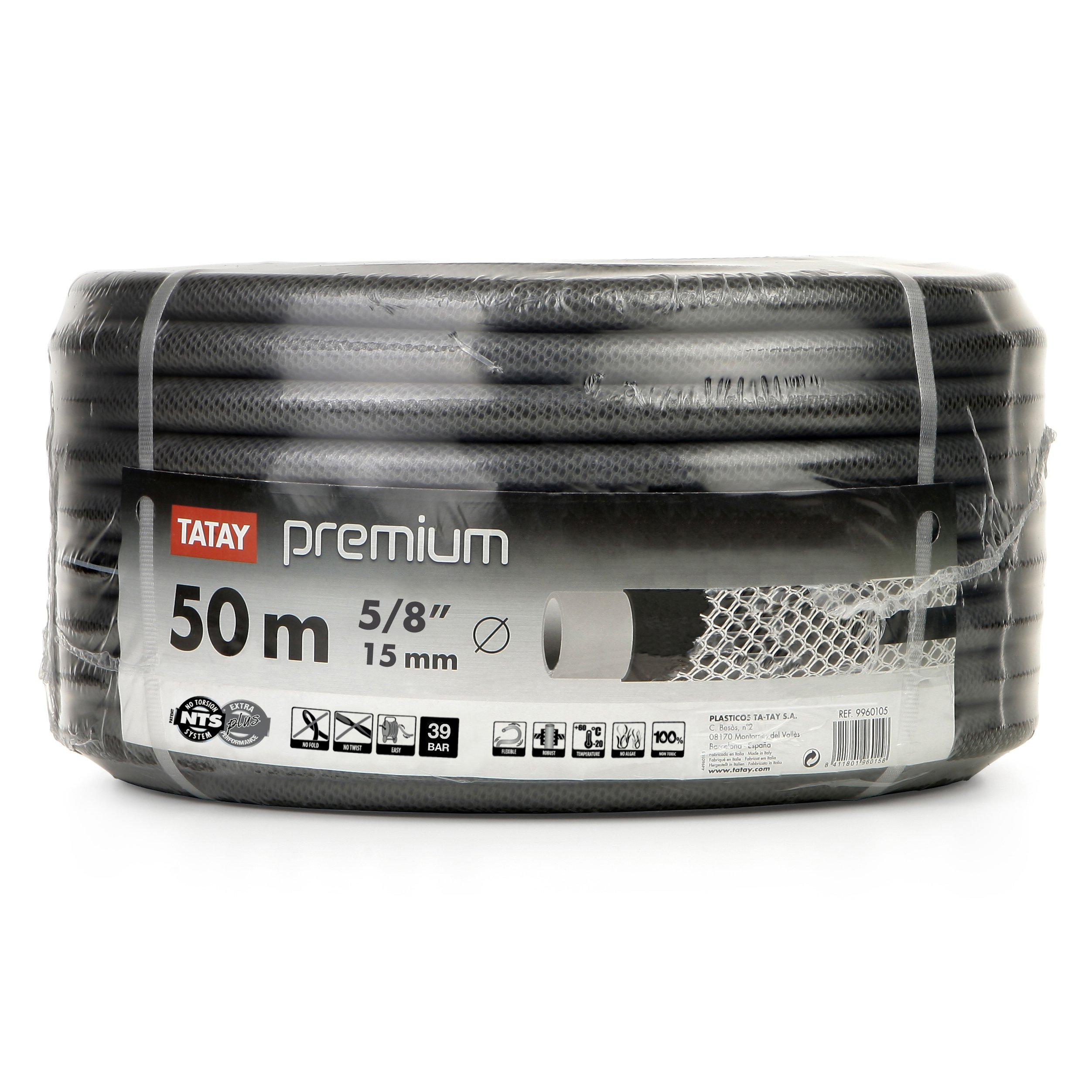TATAY Tuyau de Jardin 50 Mètres Premium Ø5/8" 15 mm, Garantie Illimitée