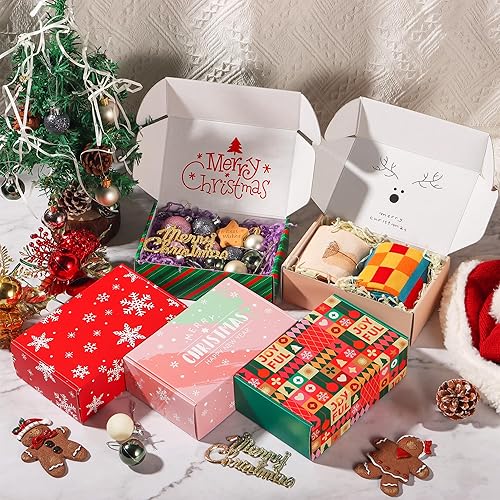 Vista 115 de Paquete de 25 cajas de envío de 4 x 4 x 2 pulgadas, cajas de regalo de San Valentín para el día de la madre, cajas de cartón corrugado, cajas de Rojo