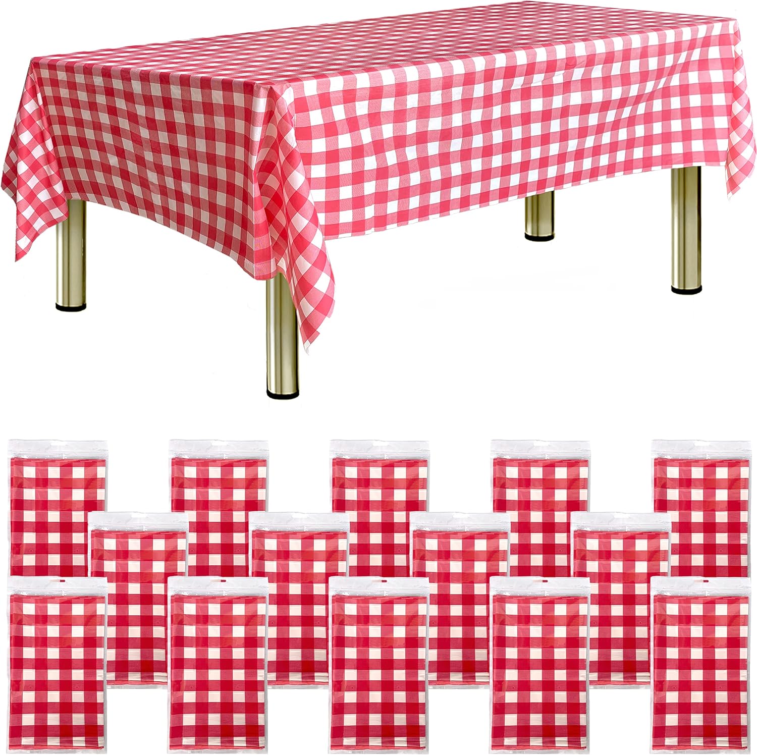 Smarty Kiddo Plastic Tablecloths 14 Pack 108" X 54" Waterproof Table Covers for Party Event Picnic Disposables Tablecloth