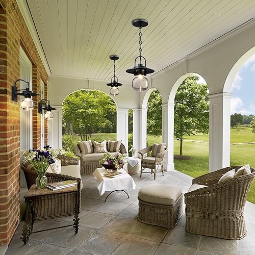 Miniatura 2 de Lámpara colgante al aire libre, luces colgantes al aire libre para porche, lámparas colgantes exteriores, luces colgantes fuera de la casa en