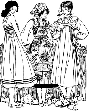 Folkwear Russian Settlers Dress #128 Jumper Blouse Apron Traditional Sewing Pattern Pattern Only folkwear128