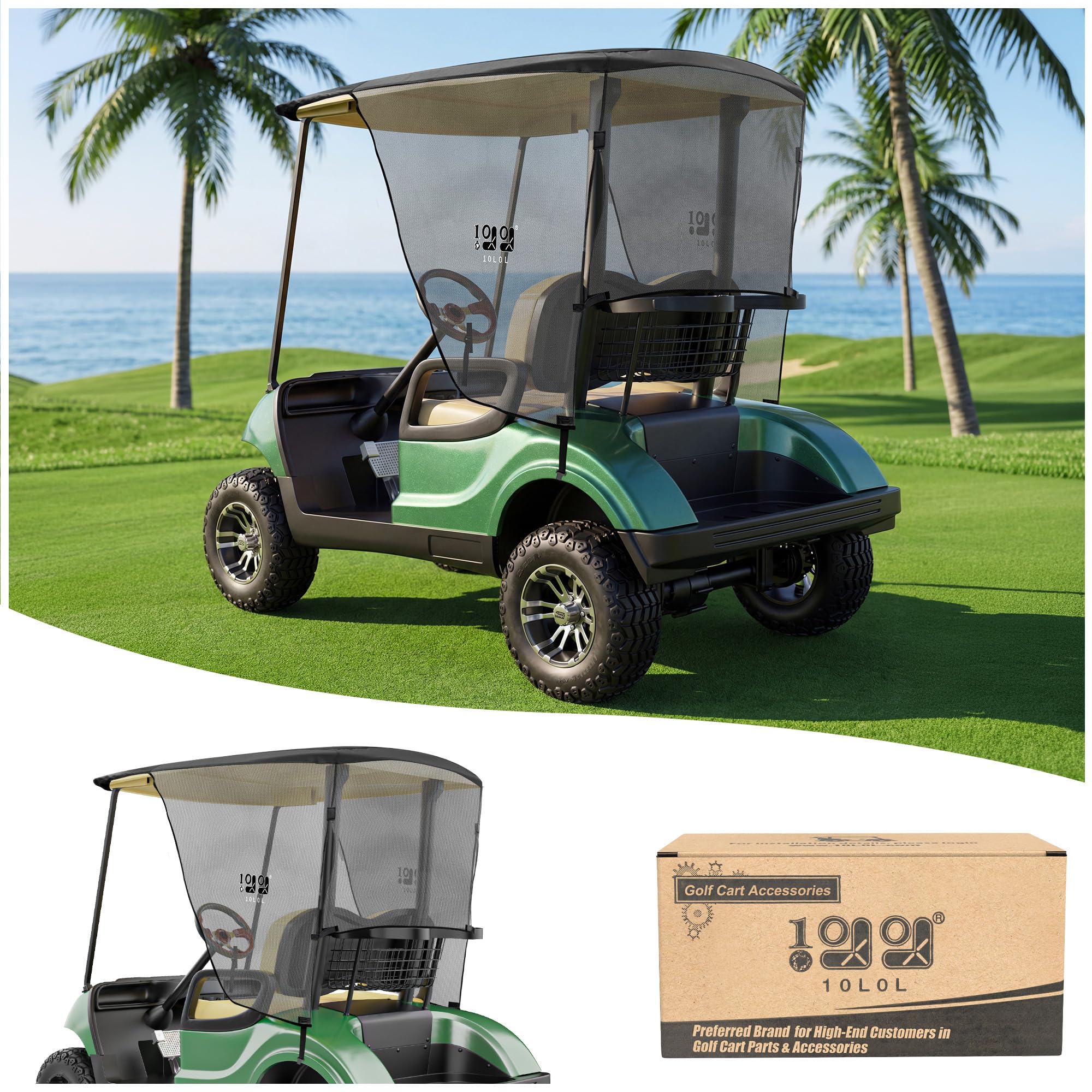 View 1 of 10L0L 2 Passenger Golf Cart Sun Shade Cover for Yamaha G29 & Drive 2