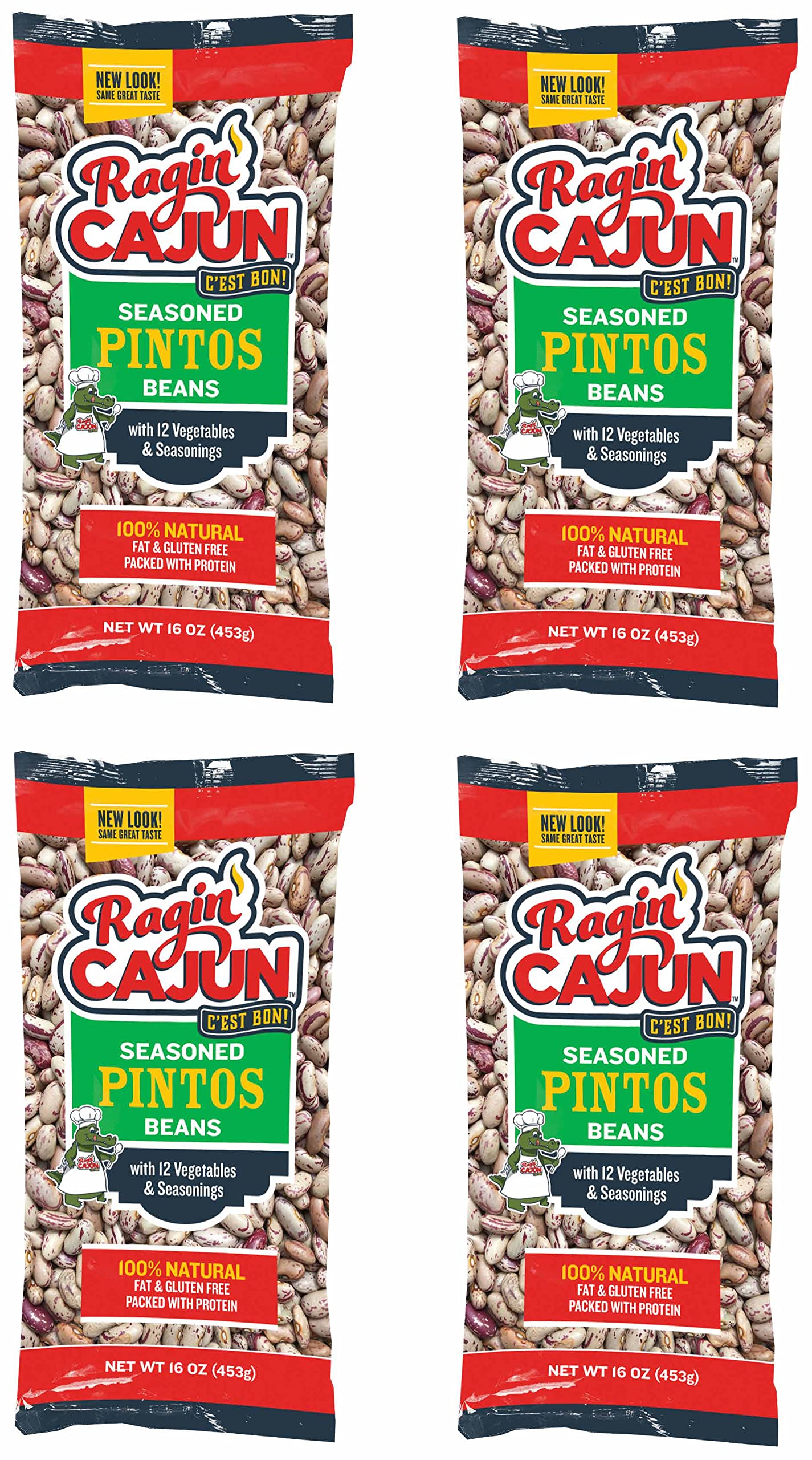 Seasoned Piñto Beans 16 oz Ragin Cajun (Pack of 4)