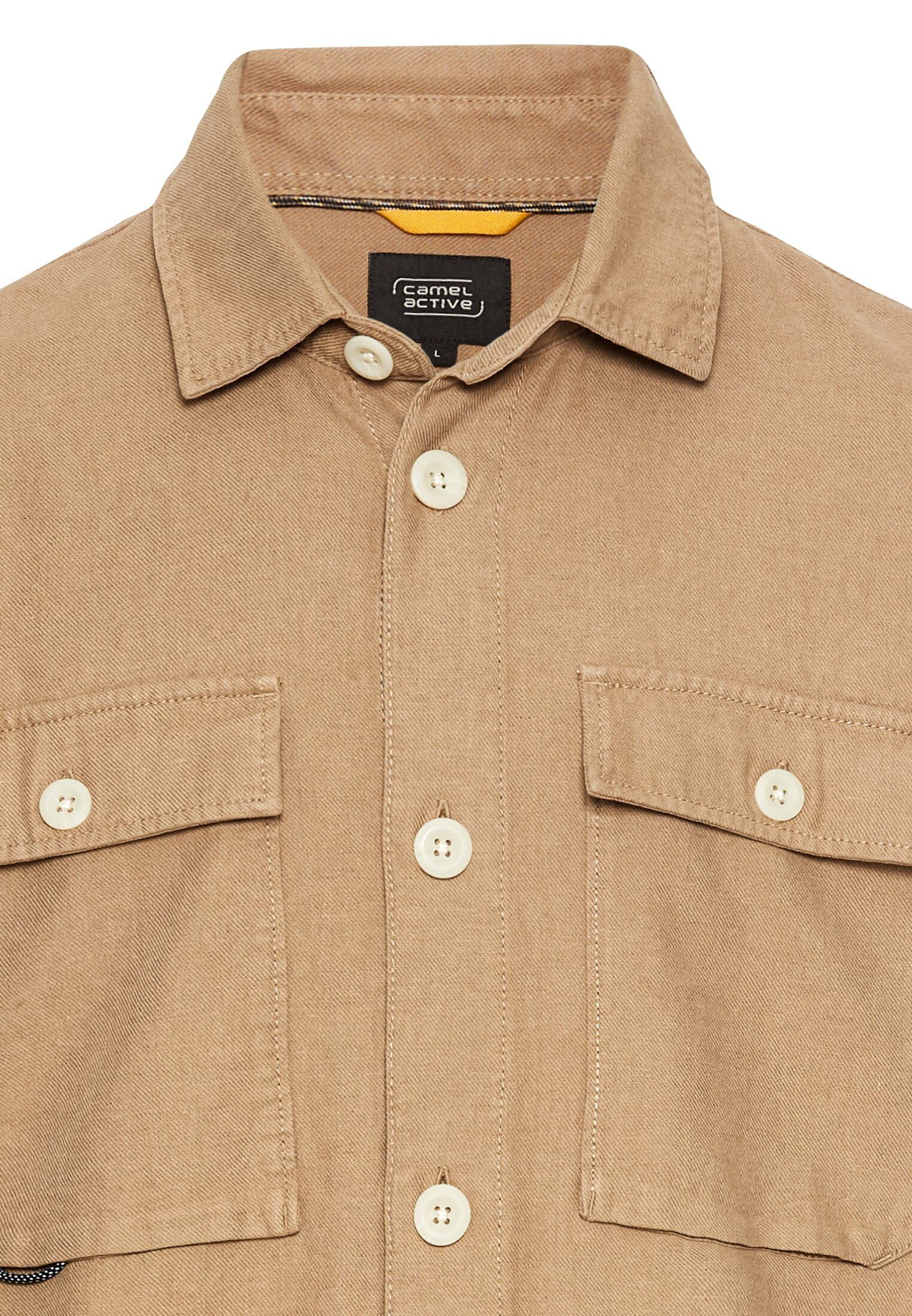 camel active Herren Overshirt aus Leinen-Baumwoll-Mix