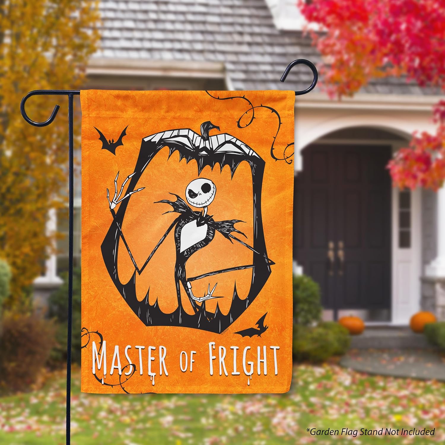 Flagology, Disney, Nightmare Before Christmas, Master of Fright, Garden Flag, Outdoor/Indoor, Exclusive Premium Fabric, Officially Licensed Disney (12" x 18")