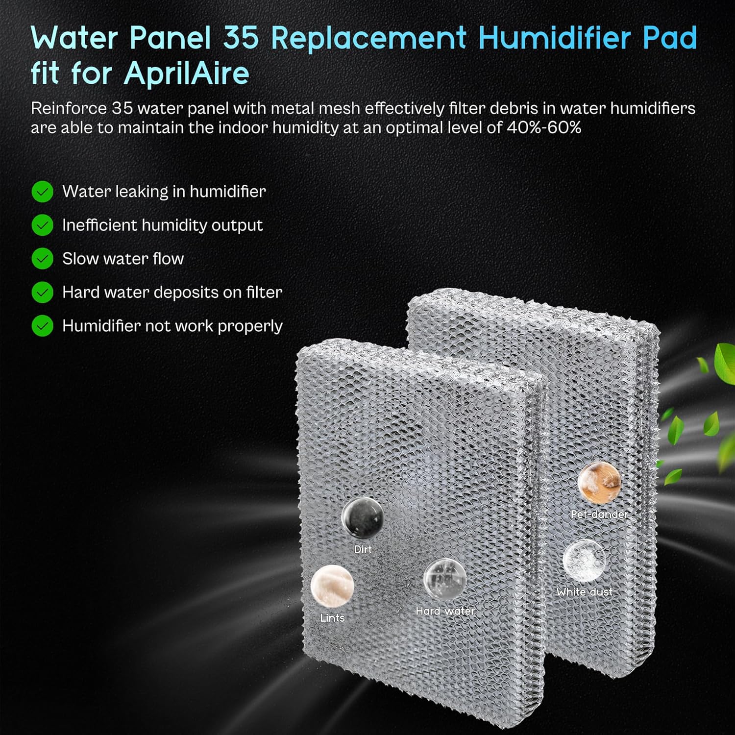 Aluminum-Reinforced 35 Water Panel Filter Replacement fit for Aprilaire Honeywell Whole House Home Humidifier Pad HC26P 500 600 560 700 760 HE260 HE250 HE200 HC26,10" x 13" x 1-3/4",4 Pack