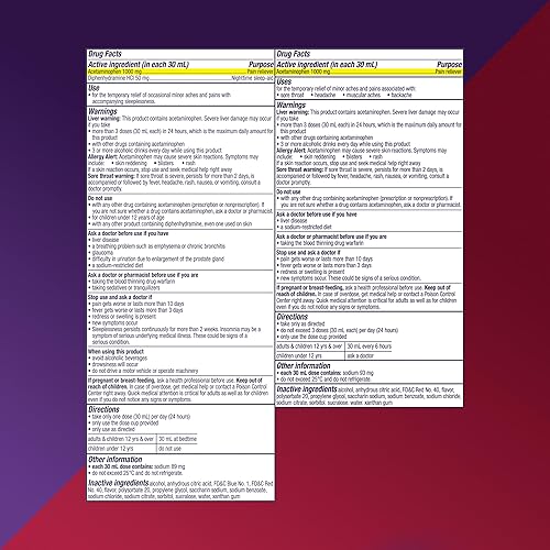 Miniatura 8 de Vicks PainQuil & PainQuil PM - Líquido para aliviar el dolor, 1000 mg de acetaminofeno, 2 x 12 onzas