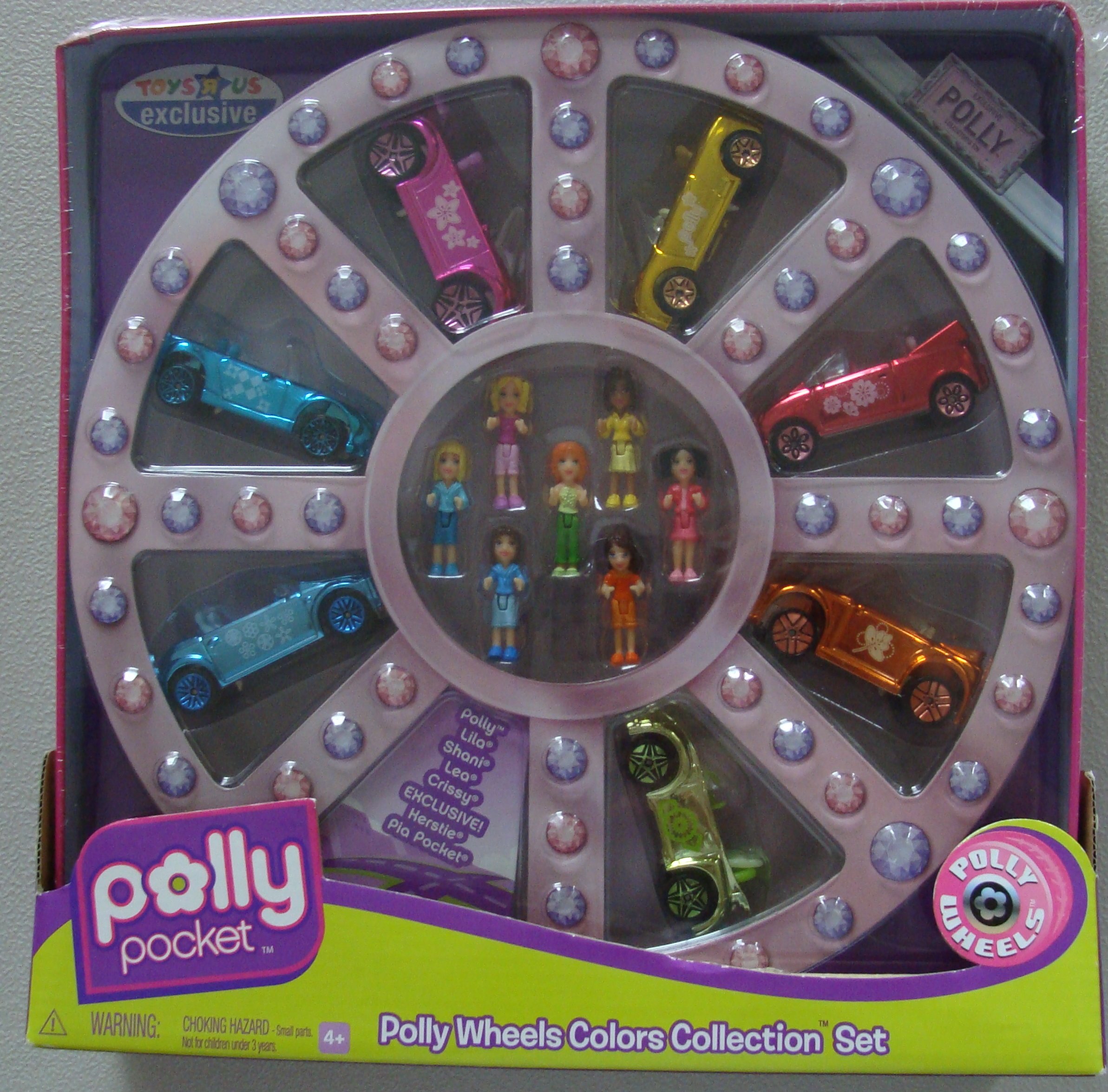 Polly Pocket Polly Wheels Micro Cars Dolls Collectible Tin