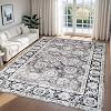 Imperial Rooms Machine Washable Rugs Living Room Large 200x290 cm – Soft Short Pile Brown Area Rugs For Bedroom Dining Room Non Slip Carpet Traditional Floral Design Vintage Boho Cashmere Rug, Harmony